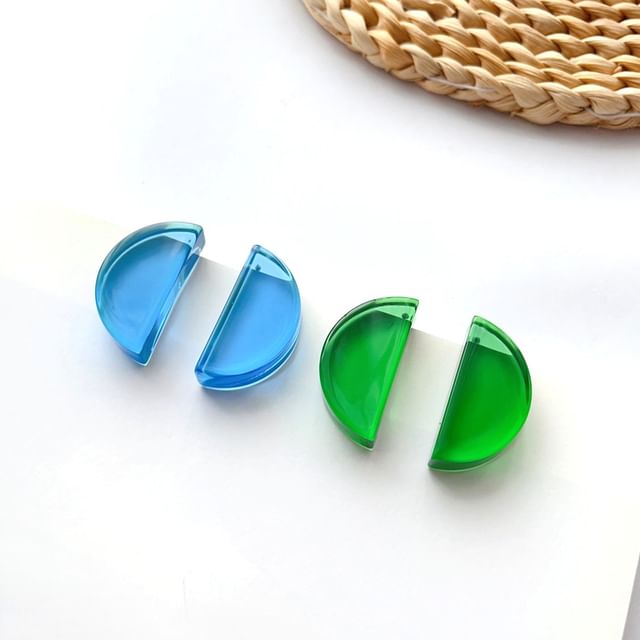 PANGU-Acrylic Half Circle Stud Earring