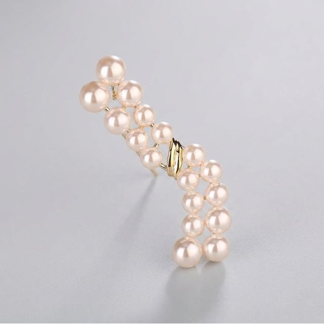 PANGU-Faux Pearl Beaded Brooch