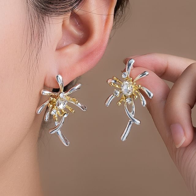PANGU-Firework Rhinestone Alloy Statement Earring