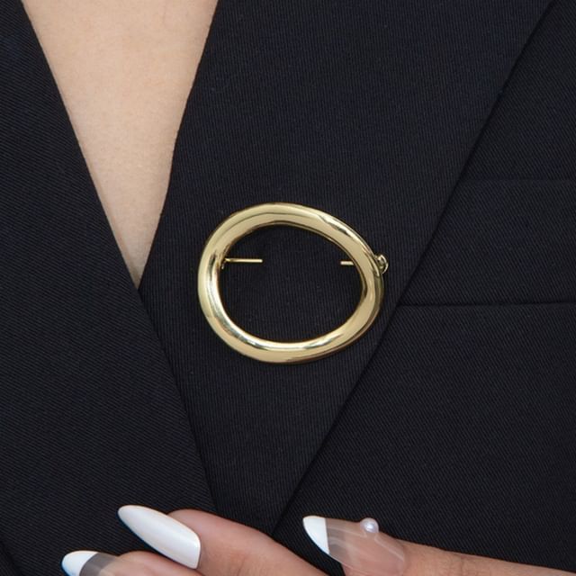 PANGU-Irregular Oval Alloy Brooch