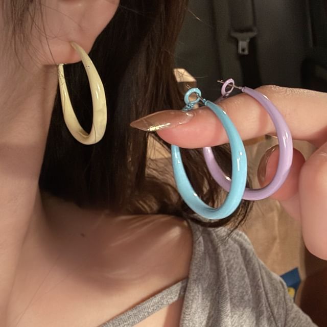 PANGU-Plain Glaze Alloy Hoop Earring Ear Cuff