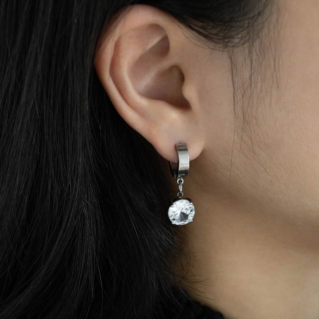 PANGU-Rhinestone Alloy Drop Earring Ear Cuff Set