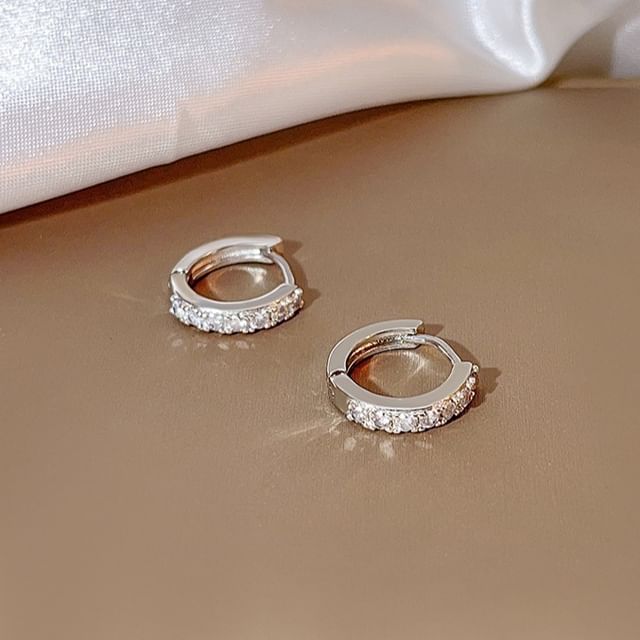 PANGU-Rhinestone Hoop Earring