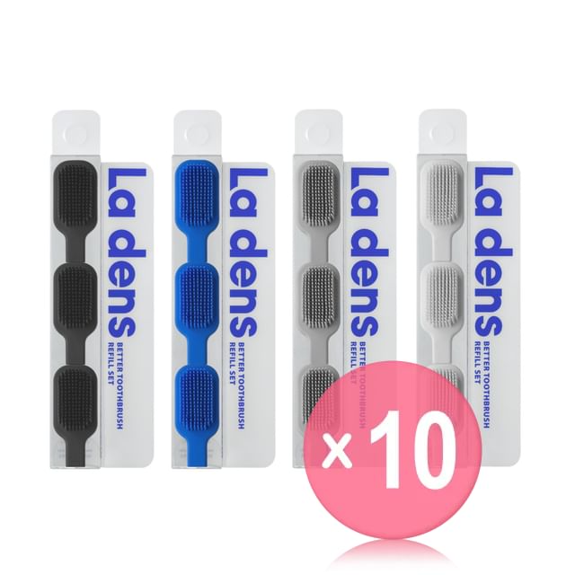 Parnell-La dens Better Toothbrush Refill Only - 4 Colors 10pcs Bundle Set