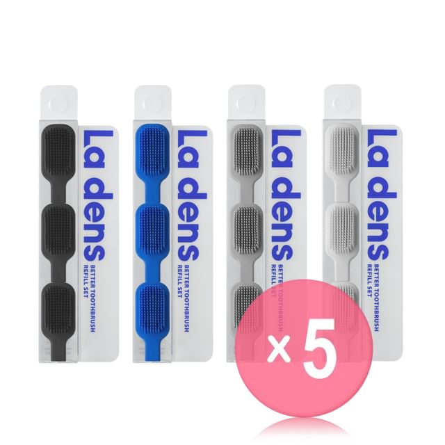 Parnell-La dens Better Toothbrush Refill Only - 4 Colors 5pcs Bundle Set