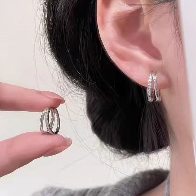 Parskletie-CZ Hoop Earring