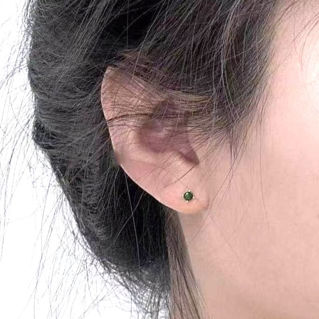 Parskletie-Rhinestone Alloy Barbell Earring Various Designs