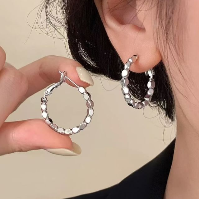 Parskletie-Silver Tone Hoop Earring