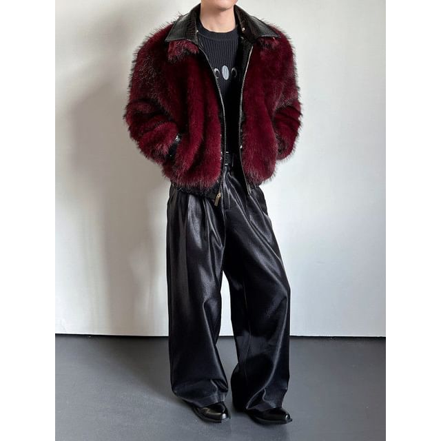 Patow-Faux Fur Zip-Up Jacket