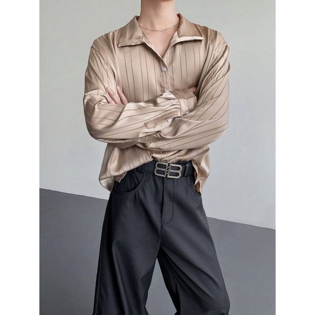 Patow-Long-Sleeve Striped Shirt