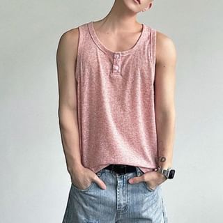 Patow-Round Neck Melange Tank Top