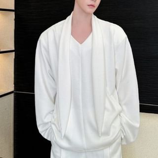 Patow-V-Neck Plain Sweatshirt