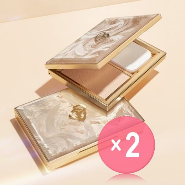 PERFECT DIARY-Classic Version Version Pressed Powder - 3 Colors 2pcs Bundle Set