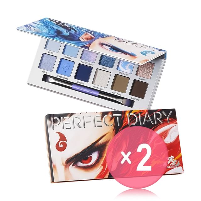 PERFECT DIARY-Nezha Explorer Eyeshadow Palette - 2 Types 2pcs Bundle Set