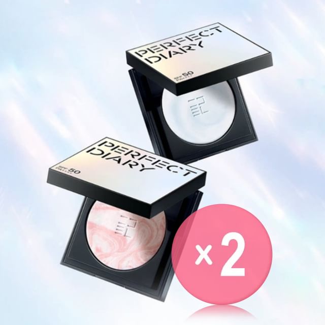 PERFECT DIARY-Translucent Blurring Sunscreen Powder - 2 Colors 2pcs Bundle Set