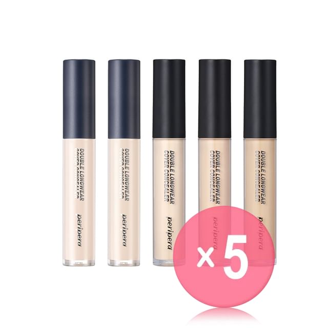 peripera-Double Longwear Cover Concealer - 5 Colors 5pcs Bundle Set