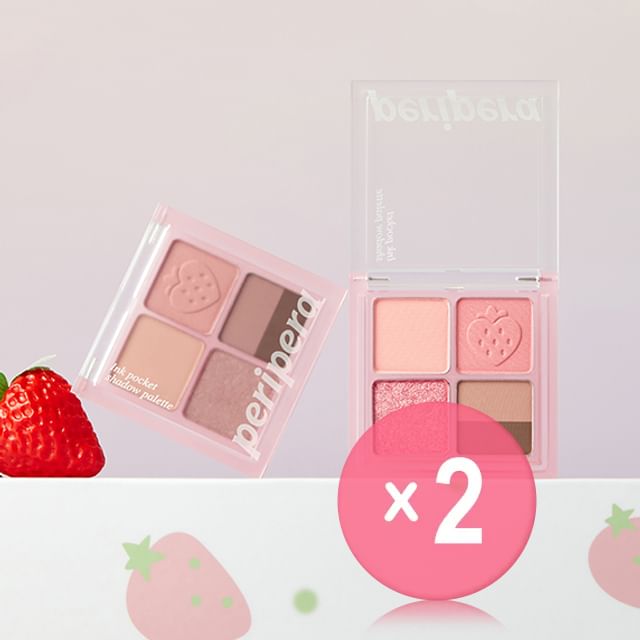 peripera-Ink Pocket Shadow Palette Soft Berry Edition - 2 Types 2pcs Bundle Set