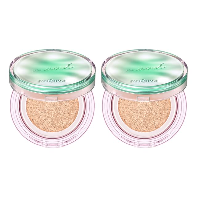 peripera-Combo de Base de Maquillaje Mood Fit Cover Cushion Soda Café Collection 02 Ivory Fit Bundle Set