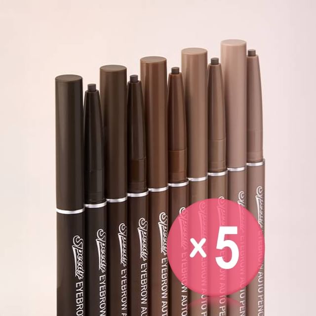 peripera-Speedy Eyebrow Auto Pencil - 5 Colors 5pcs Bundle Set