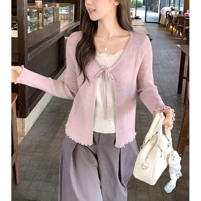 PERKARP-Mock Two-Piece Long-Sleeve Two Tone Top