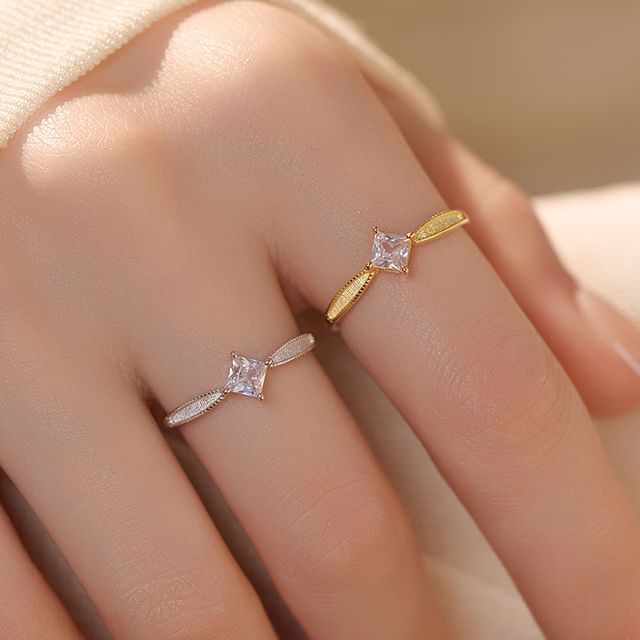 pexrl jewelry-925 Sterling Silver Rhinestone Ring