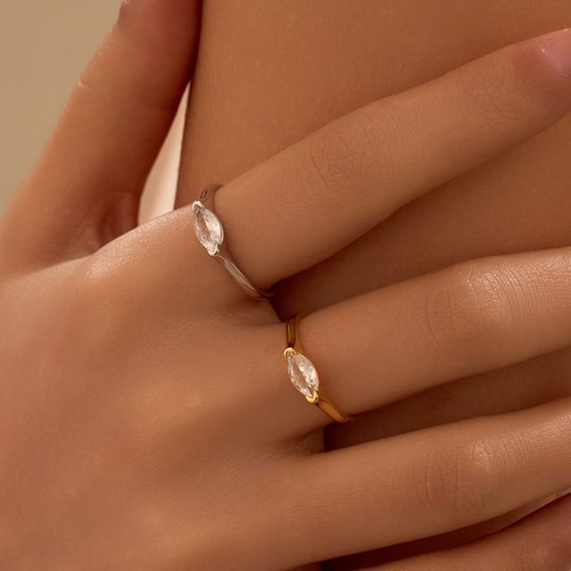 pexrl jewelry-925 Sterling Silver Rhinestone Ring