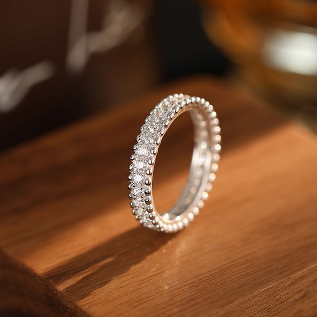 pexrl jewelry-925 Sterling Silver Rhinestone Ring