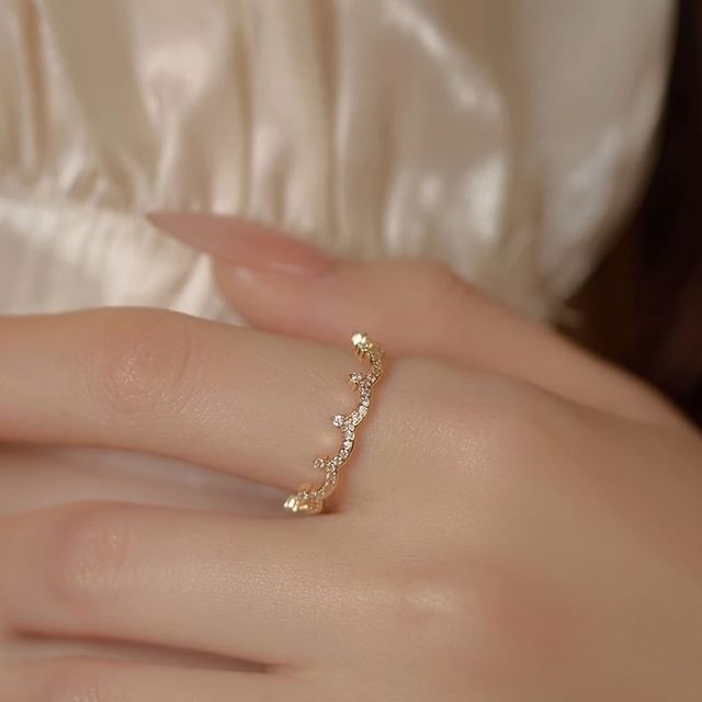pexrl jewelry-Crown Rhinestone S925 Sterling Silver Ring