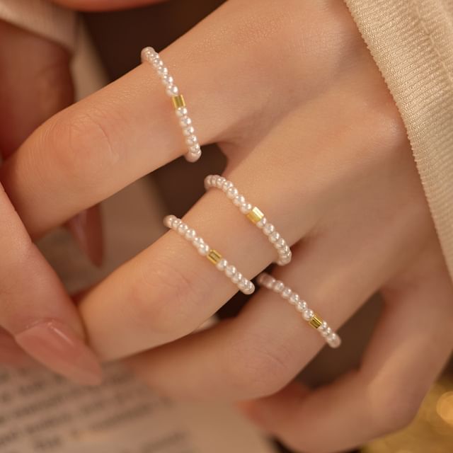 pexrl jewelry-Faux Pearl Ring
