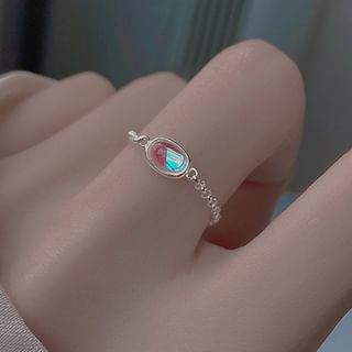 pexrl jewelry-Rhinestone Alloy Open Ring