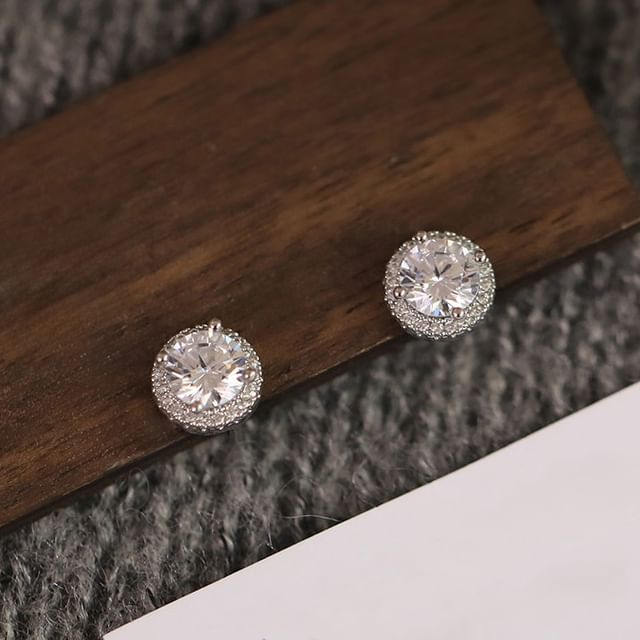 pexrl jewelry-Rhinestone Clip-On Earring