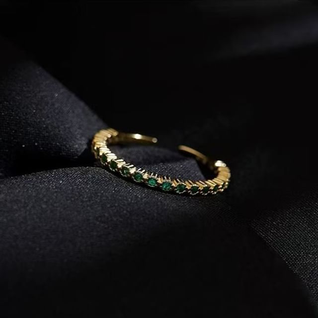 pexrl jewelry-Rhinestone Open Ring