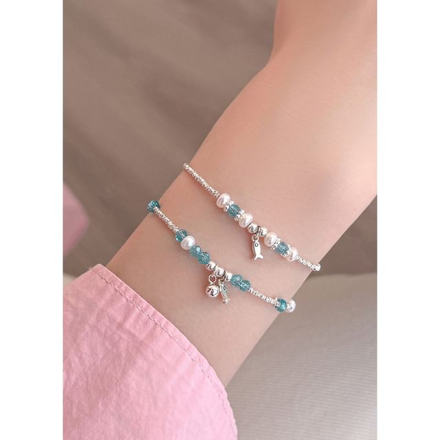 pexrl jewelry-Sterling Silver Beaded Bracelet