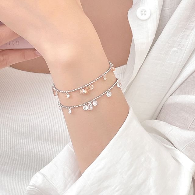 pexrl jewelry-Sterling Silver Beaded Bracelet