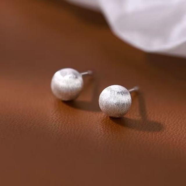 pexrl jewelry-Sterling Silver Beaded Stud Earring