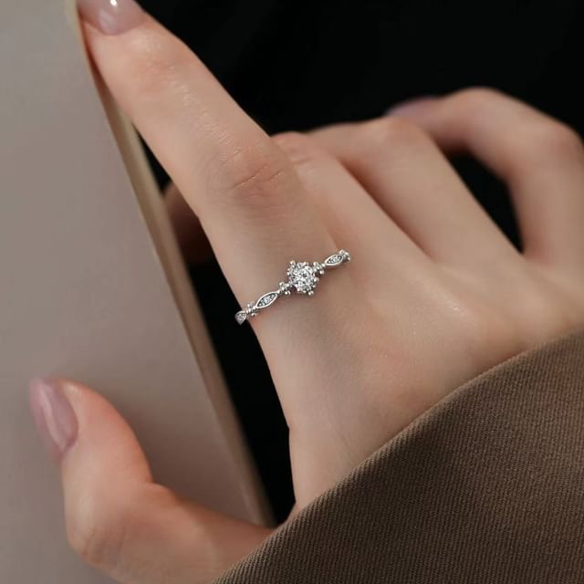 pexrl jewelry-Sterling Silver CZ Ring