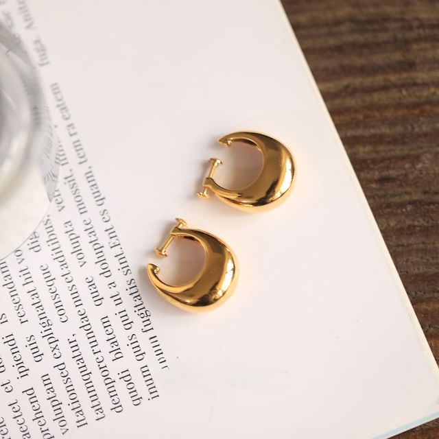 pexrl jewelry-U Shape Hoop Clip-On Earring