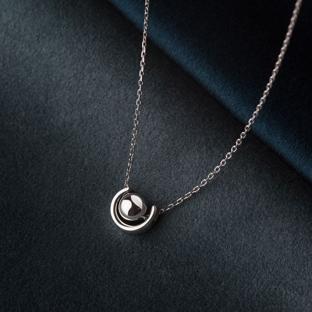 Phoenoa-925 Sterling Silver Bead Pendant Choker
