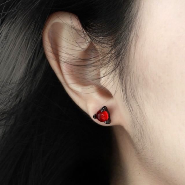 Phoenoa-925 Sterling Silver Cabochon Stud Earring