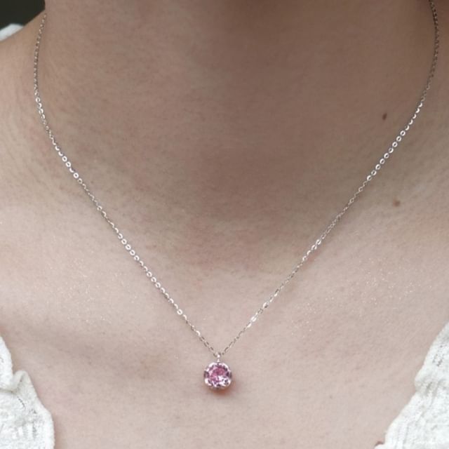 Phoenoa-925 Sterling Silver CZ Necklace