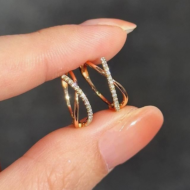 Phoenoa-925 Sterling Silver Rhinestone Hoop Earring