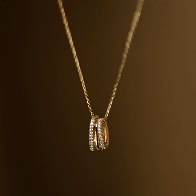 Phoenoa-925 Sterling Silver Rhinestone Necklace