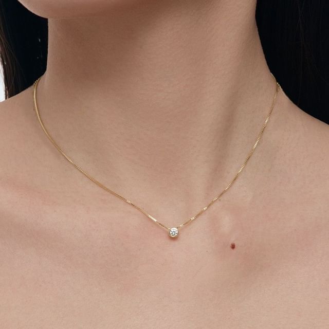 Phoenoa-925 Sterling Silver Rhinestone Necklace
