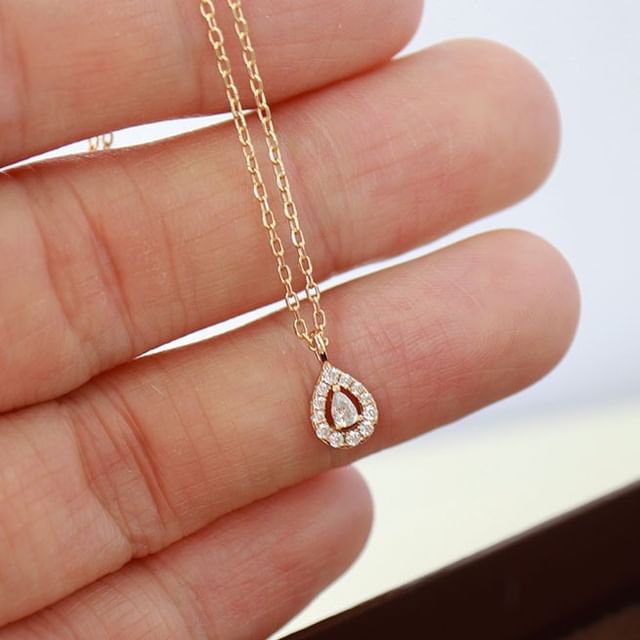 Phoenoa-925 Sterling Silver Rhinestone Necklace