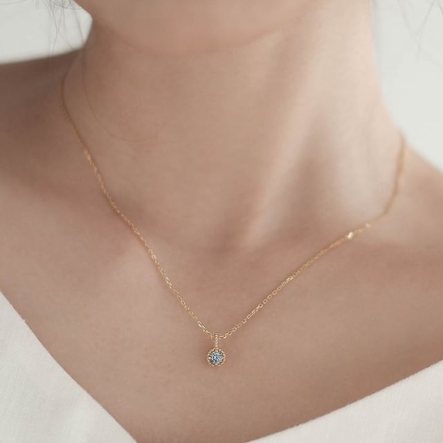 Phoenoa-925 Sterling Silver Rhinestone Necklace