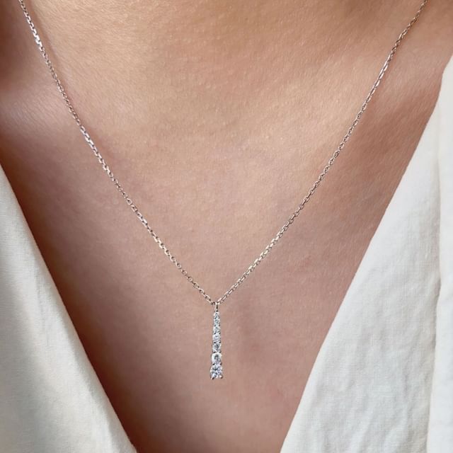 Phoenoa-925 Sterling Silver Rhinestone Necklace