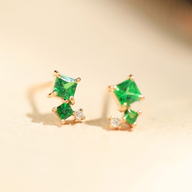 Phoenoa-925 Sterling Silver Rhinestone Stud Earring