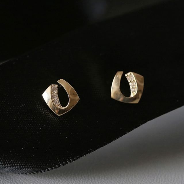 Phoenoa-925 Sterling Silver Rhinestone Stud Earring