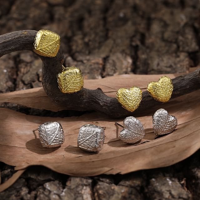 Phoenoa-925 Sterling Silver Textured Stud Earring