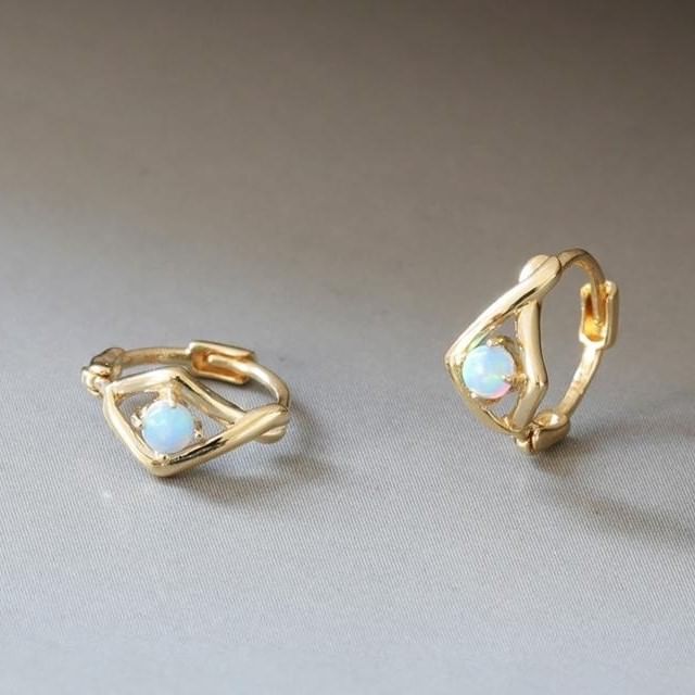 Phoenoa-S925 Sterling Silver Gemstone Leverback Earring